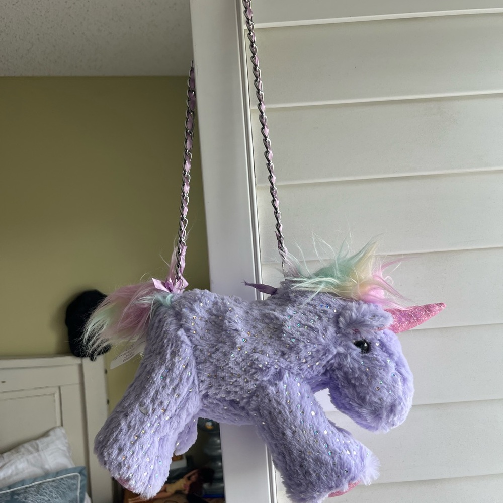 Plush Unicorn Kids Bag - Purple